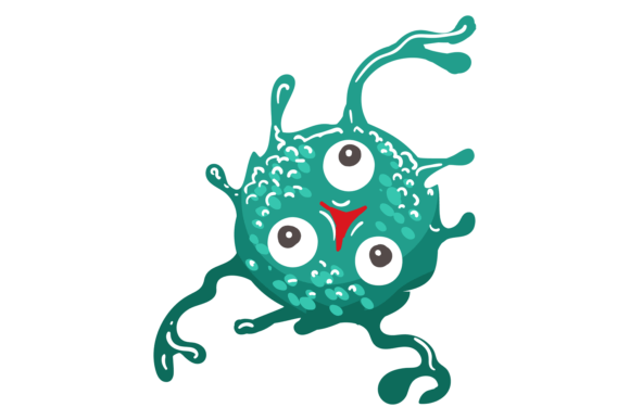 Download Green Germ Character. Cartoon Infection - Infection Collection