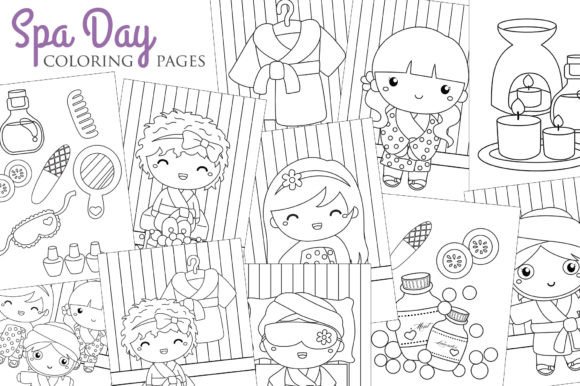 Download Kids Girl Spa Beauty Treatment Coloring - Treatment Collection