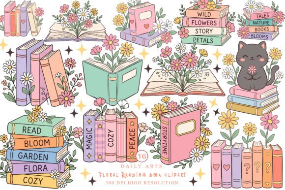 Download Floral Reading Book Clipart - Premium Resources