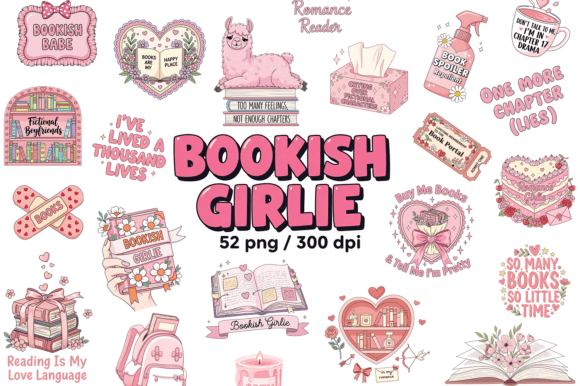 Download Bookish Girlie PNG Bundle, Book Lovers - Premium Resources