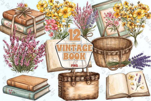 Download Vintage Cottagecore Book Clipart PNG - Premium Resources