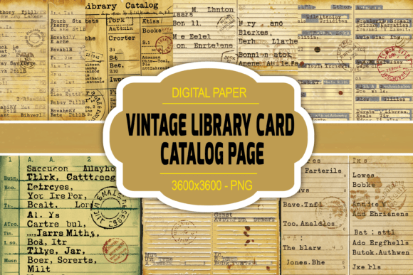 Download Vintage Library Card Catalog Page - Catalog Collection