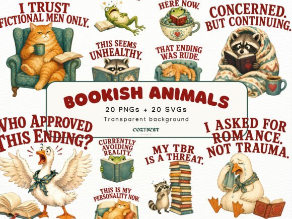 Download Sarcastic Bookish Clipart Book Lover PNG - Premium Bundle